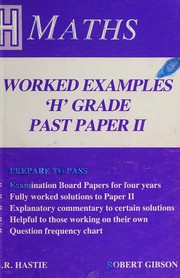 Cover of Worked Examples in "H" Grade Mathematics by B.R. Hastie