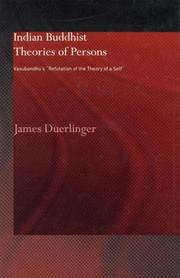 Cover of Indian Buddhist theories of persons by James Duerlinger