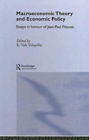 Front cover of Macroeconomic theory and economic policy by Jean-Paul Fitoussi