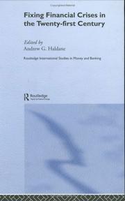 Front cover of Fixing financial crises in the 21st century by Andrew G. Haldane