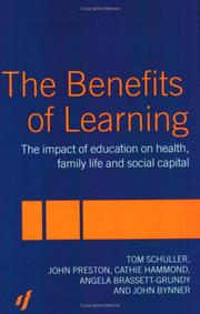 Front cover of The benefits of learning by Tom Schuller