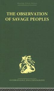 Front cover of The Observation of Savage Peoples by Josep Degerando