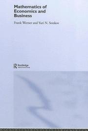 Front cover of Mathematics of Economics and Business by Frank Werner