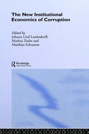 Front cover of The new institutional economics of corruption by Lambsdorff, Johann Graf
