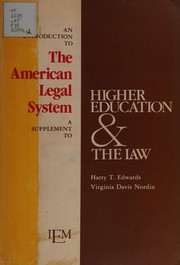 Cover of An introduction to the American legal system by Harry T. Edwards