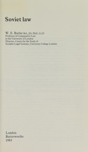 Cover of Soviet law by William Elliott Butler