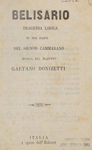 Cover of Belisario by Salvatore Cammarano