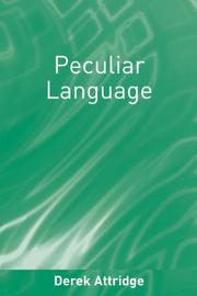 Cover of Peculiar language by Derek Attridge
