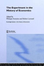 Front cover of The "experiment" in the history of economics by Philippe Fontaine
