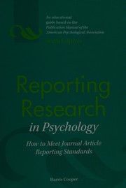 Front cover of Reporting Research in Psychology by Harris M. Cooper