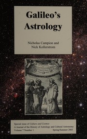 Front cover of Galileos Astrology by ed Campion
