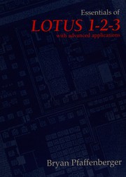 Front cover of Essentials of Lotus 1-2-3 by Bryan Pfaffenberger