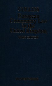 Cover of European Community law in the United Kingdom by Lawrence Collins