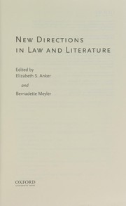 Cover of New Directions in Law and Literature by Elizabeth S. Anker