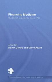 Front cover of Financing Medicine by Martin Gorsky