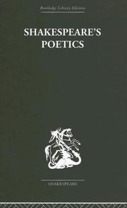 Front cover of Shakespeare's poetics in relation to King Lear by Russell Fraser