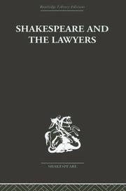 Front cover of Shakespeare and the Lawyers by O Hood Phillips