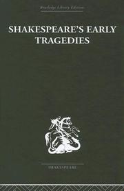 Cover of Shakespeare's Early Tragedies by Nicholas Brooke