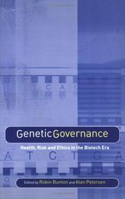 Cover of Genetic governance by Robin Bunton