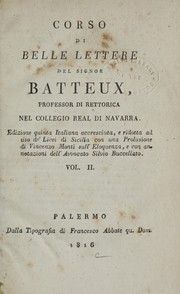 Front cover of Corso di belle lettere by Charles Batteux