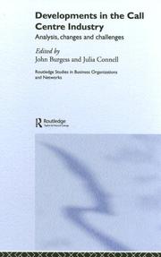Cover of Developments in the call centre industry by Burgess, John