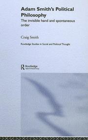 Front cover of Adam Smith's political philosophy by Smith, Craig