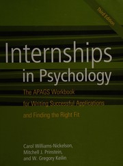 Front cover of Internships in psychology by Carol Williams-Nickelson
