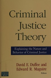 Cover of Criminal justice theory by David Duffee