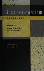 Front cover of New Institutionalism in Sociology by Mary C. Brinton