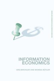 Front cover of Information economics by Urs W. Birchler