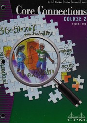 Front cover of Core Connections Course 2, Volume 2, Student Edition by Dietiker, Sallee, Hmada, Hoey Kysh