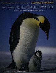 Front cover of Solutions manual, Foundations of college chemistry by Kathy Mitchell