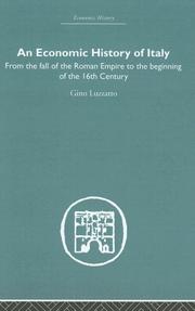 Front cover of An economic history of Italy by Gino Luzzatto