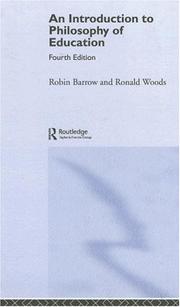 Front cover of An introduction to philosophy of education by Robin Barrow