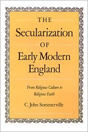 Front cover of The secularization of early modern England by C. John Sommerville