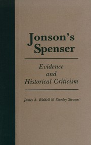Cover of Jonson's Spenser by James A. Riddell