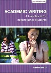 Cover of Academic writing by Stephen Bailey