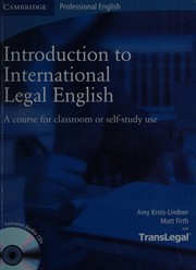 Front cover of Introduction to international legal English by Amy Krois-Lindner