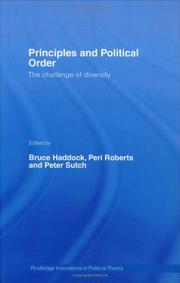 Front cover of Principles and political order by B. A. Haddock