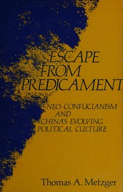 Cover of Escape from predicament by Metzger, Thomas A.