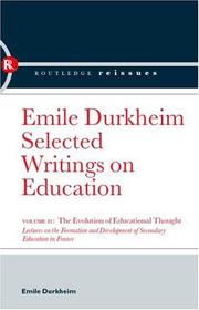 Front cover of The Evolution of Educational Thought by Émile Durkheim