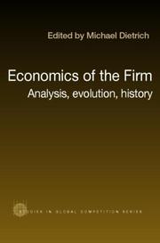 Front cover of Economics of the firm by Michael Dietrich