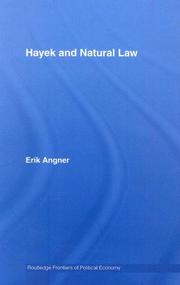 Front cover of Hayek and Natural Law by Angner