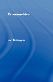 Cover of Econometrie by Jan Tinbergen