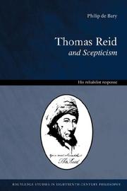 Front cover of Thomas Reid and Scepticism by Philip De Bary
