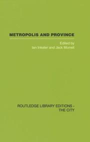 Cover of Metropolis and Province by Ian Inkster