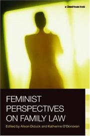 Front cover of Feminist Perspectives on Family Law (Feminist Perspectives) by Diduck/ ODonova