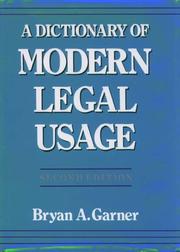 Front cover of A dictionary of modern legal usage by Bryan A. Garner