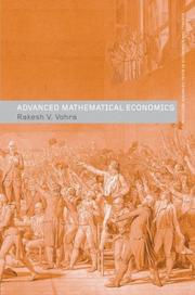 Front cover of Advanced mathematical economics by Rakesh V. Vohra