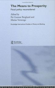 Front cover of The means to prosperity by Per Gunnar Berglund